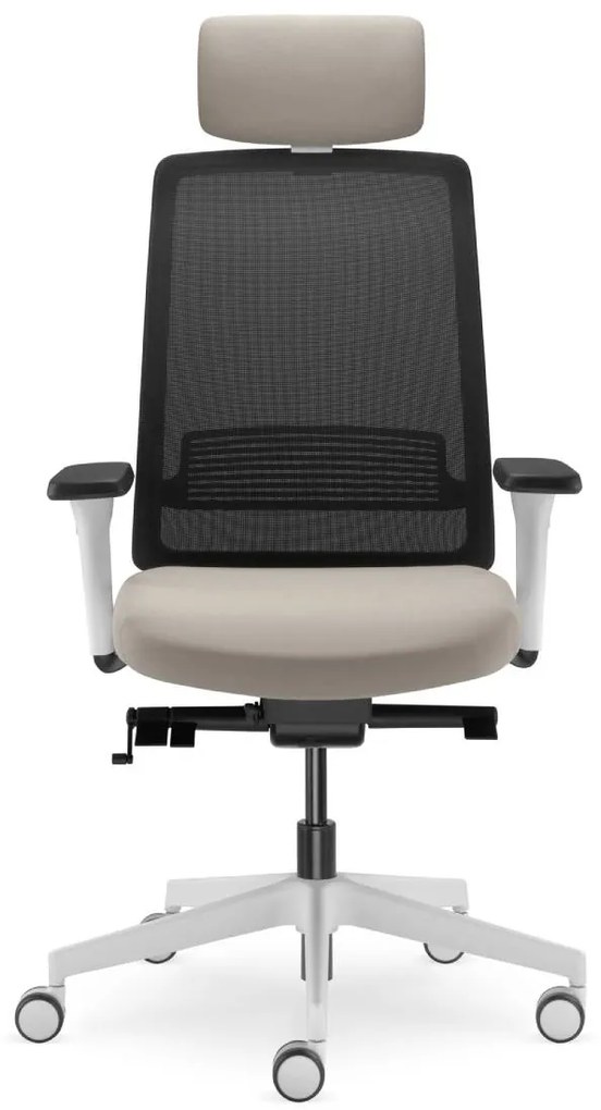 LD SEATING Kancelárska stolička LYRA AIR 215-WH-SYS-HO s opierkou hlavy