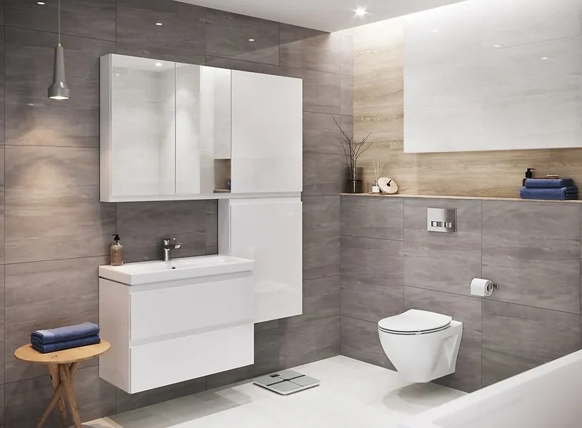 Cersanit Moduo Slim 60 závesná skrinka + umývadlo, biely lesk, S801-227-DSM