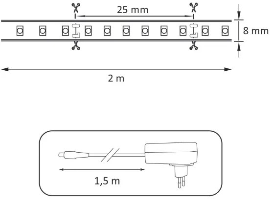 LED pásik 2m LED/18W/12V 4000K