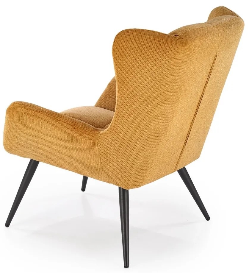 Designové křeslo Byron hořčicové