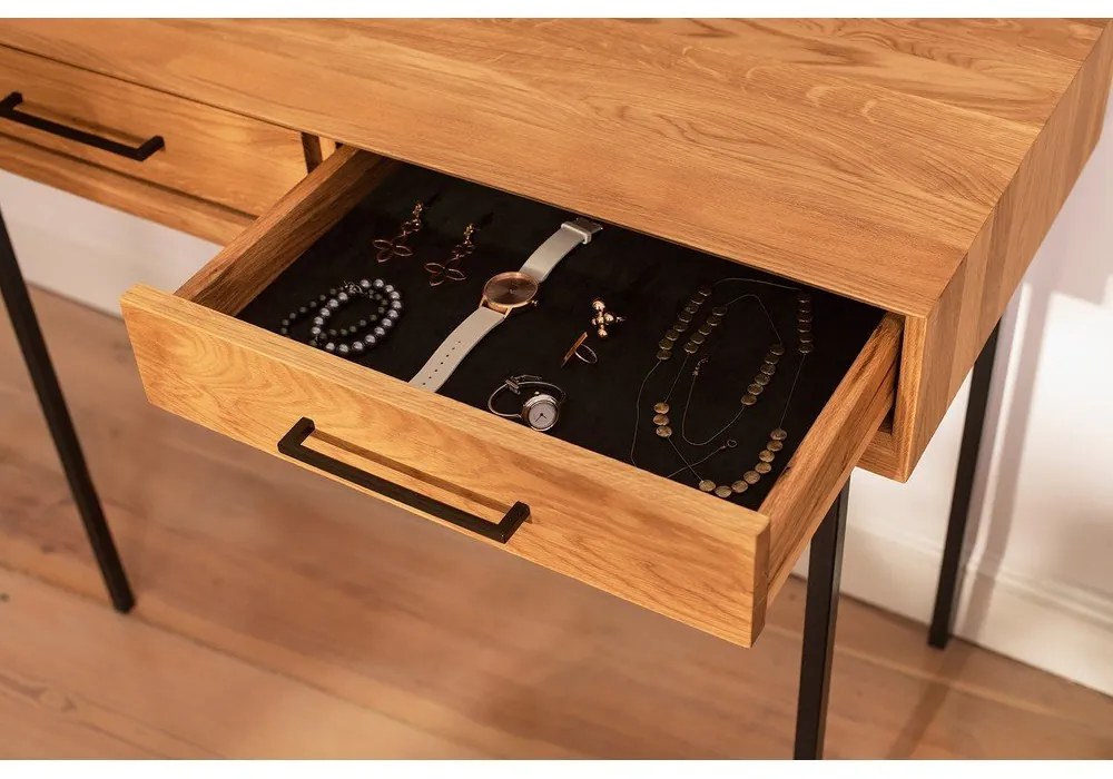 Toaletný stolík z dubového dreva 97x45 cm Abies - The Beds