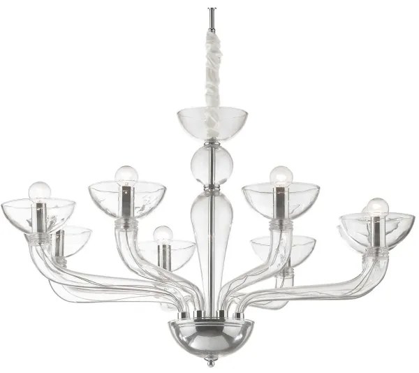 Ideal Lux - Luster na reťazi CASANOVA 8xE14/40W/230V pr. 88 cm číra