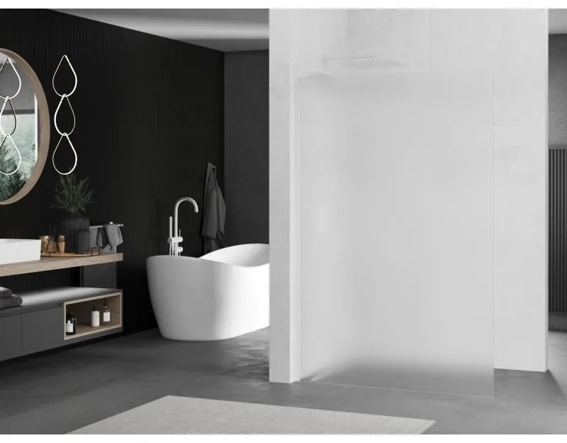 Mexen Kioto L, sprchová zástena Walk-In 100 x 200 cm, 8mm sklo námraza, biely profil, 800-100-103-20-30