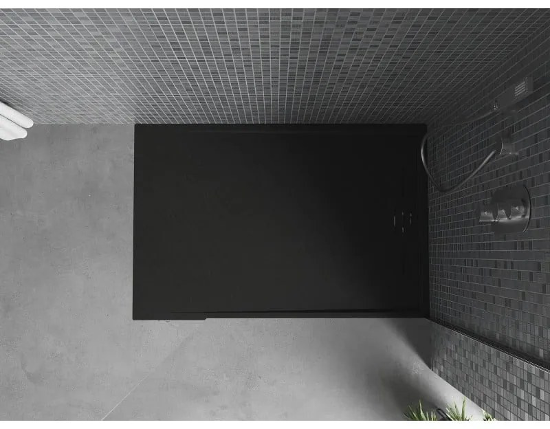 Mexen Amon, SMC obdĺžniková sprchová vanička 130 x 80 cm, čierna, 4F708013