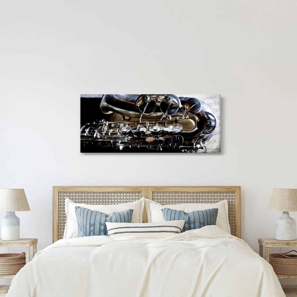 Obraz - Saxofón (120x50 cm)