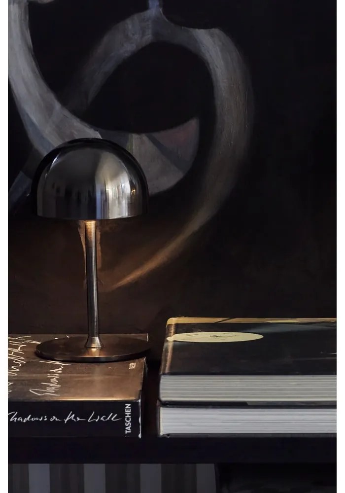 Tmavosivá LED stolová lampa na diaľkové ovládanie s kovovým tienidlom (výška 22 cm) Tim – Sirius