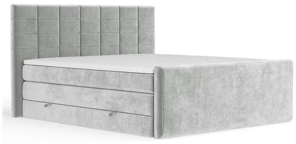 Svetlosivá boxspring posteľ s úložným priestorom 140x200 cm Ava – Maison de Rêve