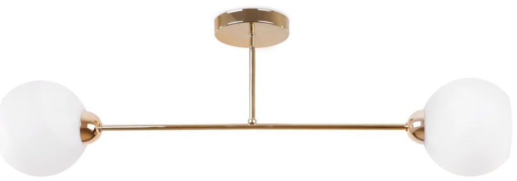 Stropné svietidlo Eliza, 2x biele sklenené tienidlo, G