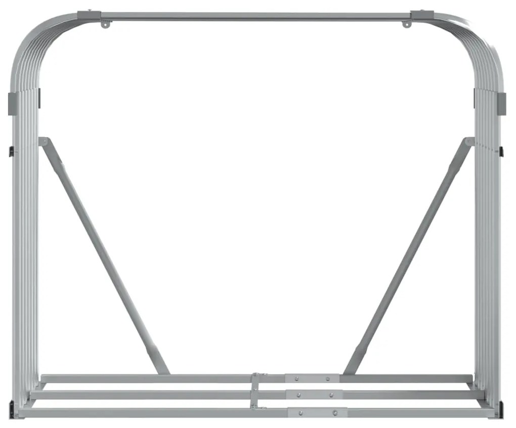 Držiak na polená strieborný 120x45x100 cm pozinkovaná oceľ