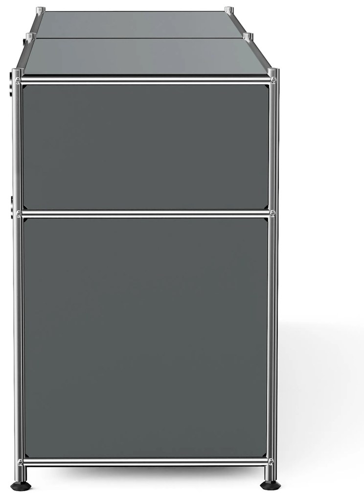 Kovová odkladacia skrinka »CN3« s výklopnými priečinkami a zásuvkami, sivá