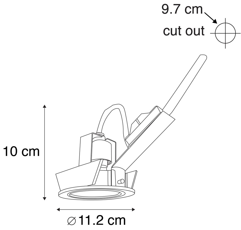 Sada 6 moderných zapustených bodových svietidiel bielej farby s možnosťou naklápania AR70 - Cisco