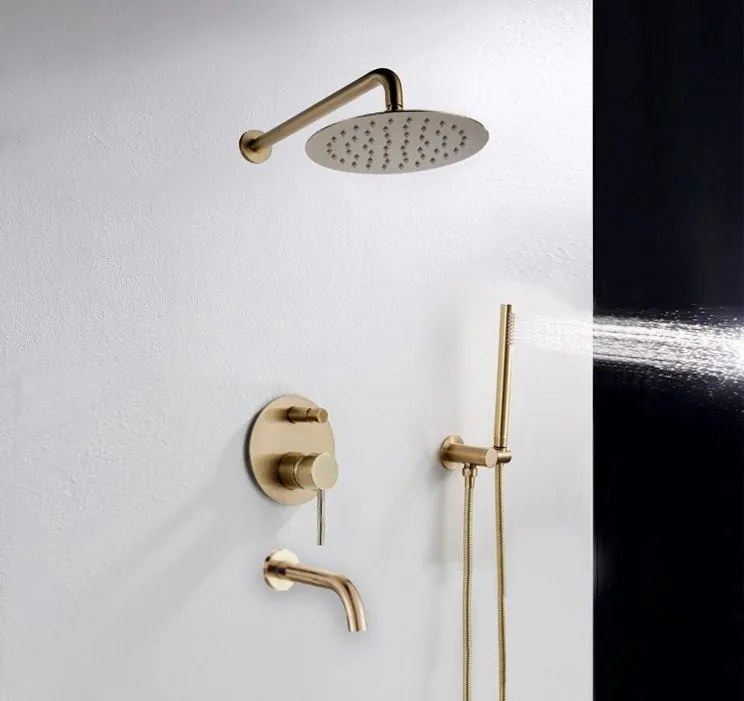 Rea Lungo, podomietká vaňová súprava so sprchou + box P6300 - komplet sada, zlatá, REA-P4125