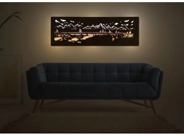 Li-Go 4778/A/4 - LED nástenná dekorácia LED/10W/5V 30000 mAh 120x40 cm dub