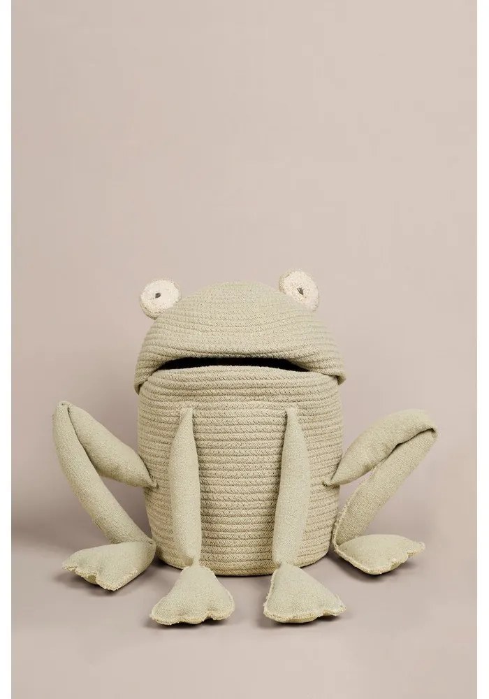 Svetlozelený látkový detský kôš na hračky ø 23x35 cm Fred the Frog – Lorena Canals