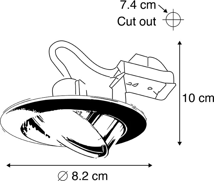 Inteligentné zapustené bodové svietidlo zlaté, naklápacie, vrátane Wifi GU10 - Edu