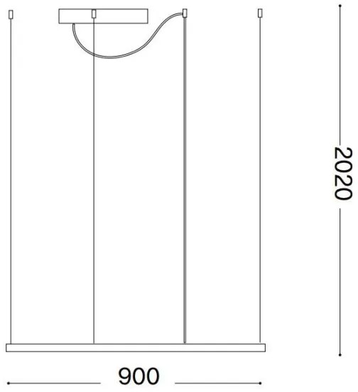 Ideal Lux - LED závesný luster ORACLE SLIM LED/53W/230V 3000K 90x90 cm čierna