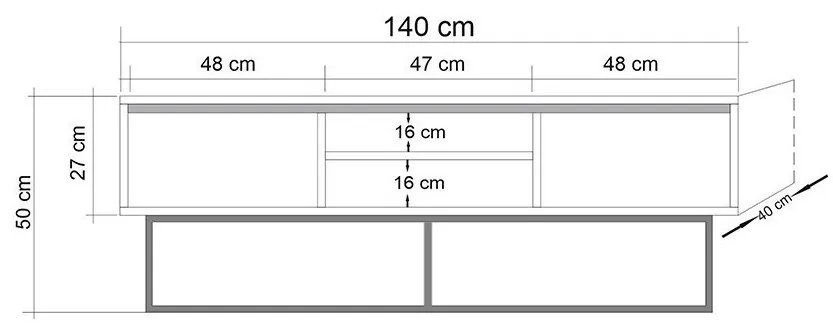 TV stolík Ruba II 140 cm orech