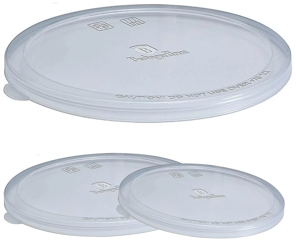 BERLINGERHAUS BH-0001 Plastové veká na hrnce, 3 ks