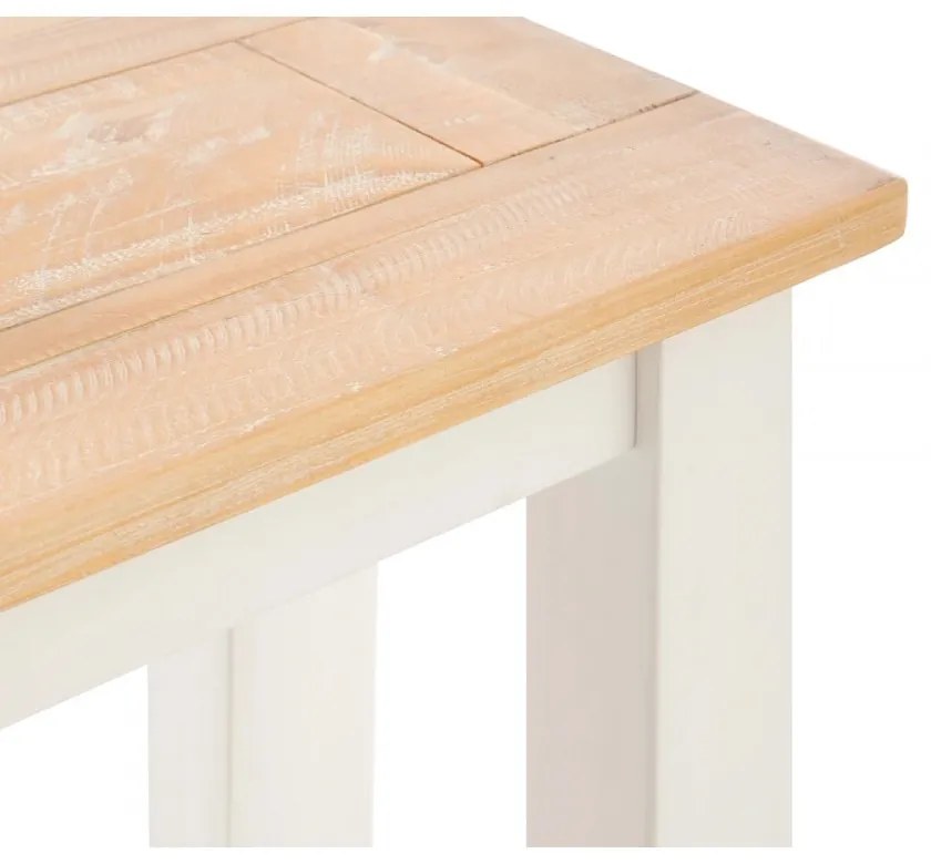 furniture-nabytek.cz - Masívna lavička Capera z borovice a MDF, lakovaná, biela/hnedá – 134×35×45 cm