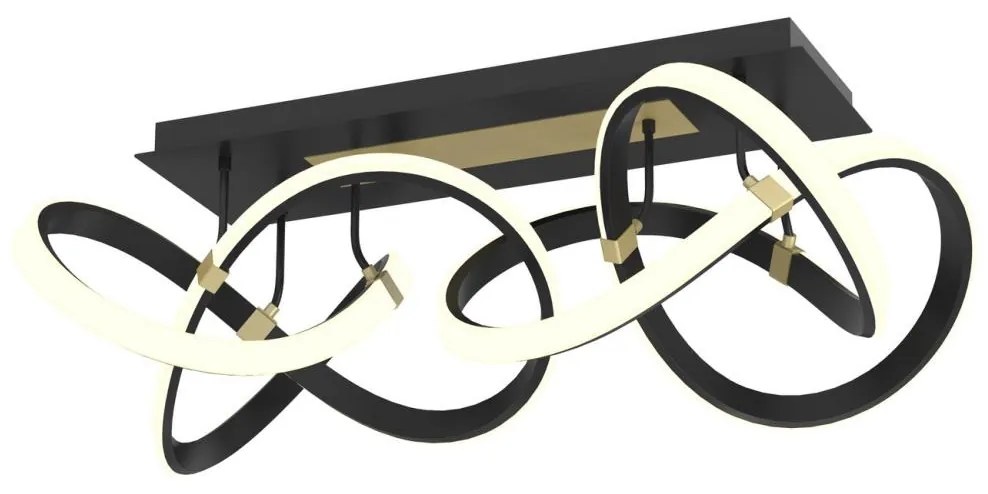 Wofi 9134-204 - LED Stmievateľný prisadený luster INDIGO LED/64W/230V čierna/zlatá