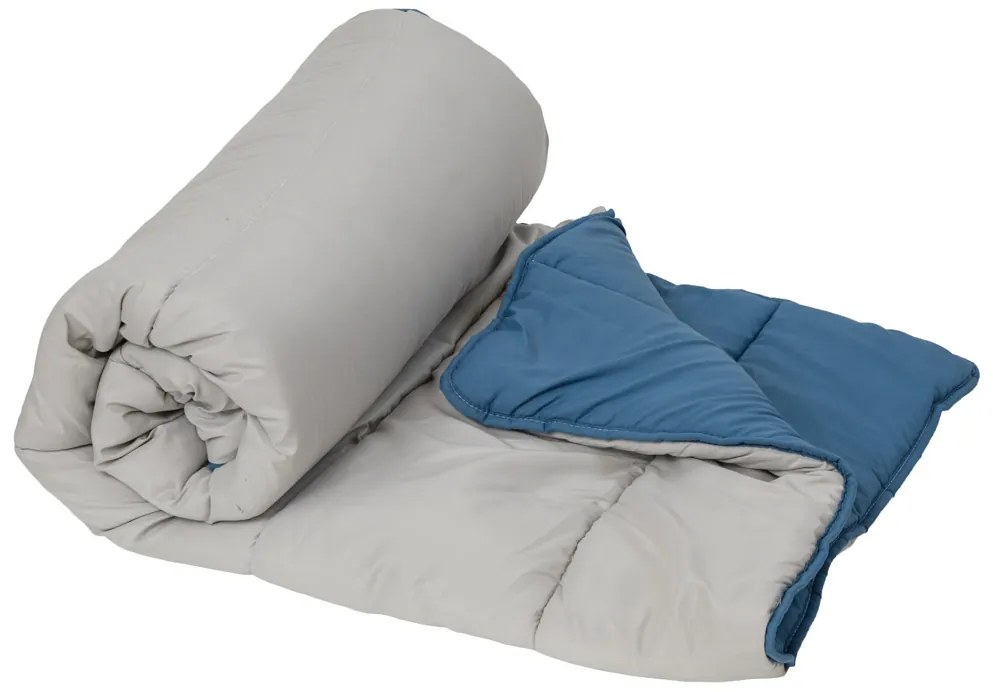 Celoročná prešívaná prikrývka 140x200 cm z dutého vlákna, modrá