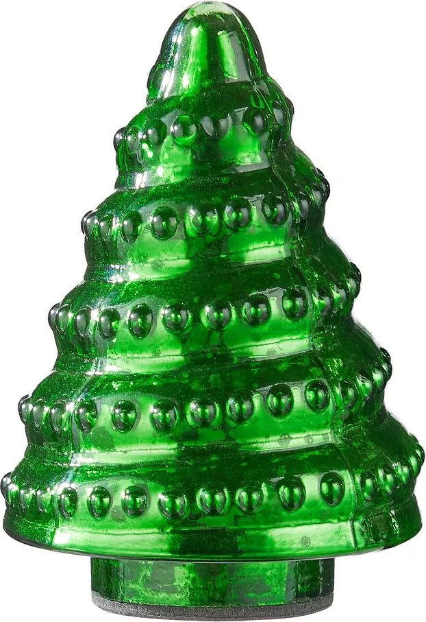 X-MAS Dekoračná jedľa sklenená 10 cm - zelená