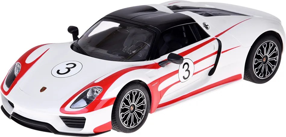 Auto na diaľkové ovládanie Rastar Porsche 918 Spyder 1:14 so svetlami - biele