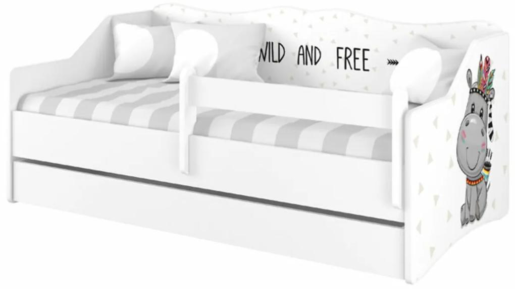 Detská posteľ s výsuvnou prístelkou 160 x 80 - Hippo 160x80