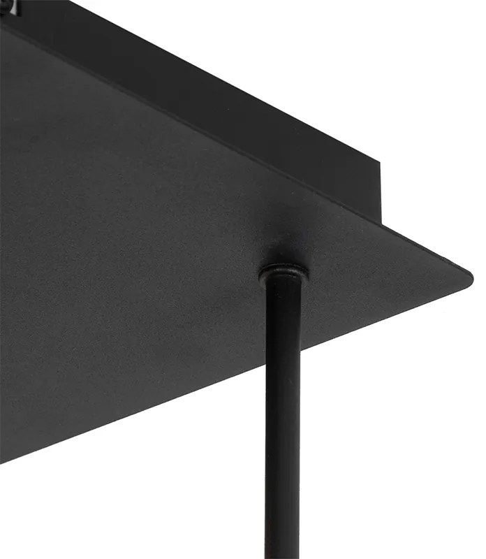 Stropné svietidlo v štýle Art Deco čierne so zlatom 9-žiarovkové - Athens Wire