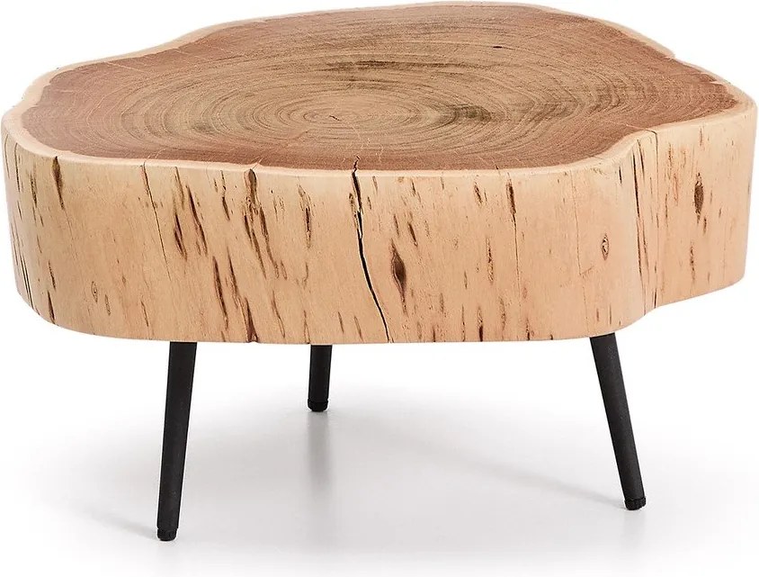 Okrúhly konferenčný stolík s doskou z akácie v prírodnej farbe 49x47 cm Tavine – Kave Home
