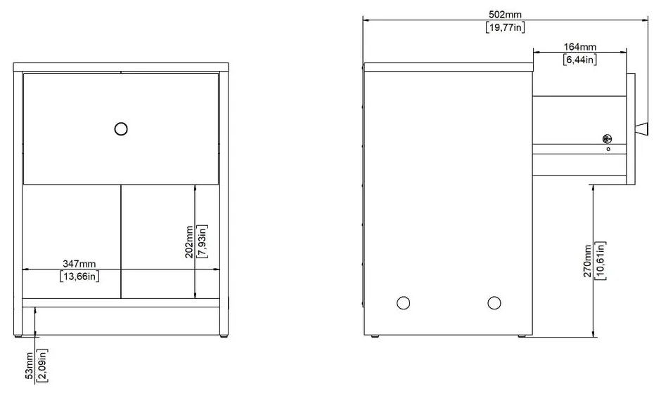 Čierny nočný stolík May – Tvilum
