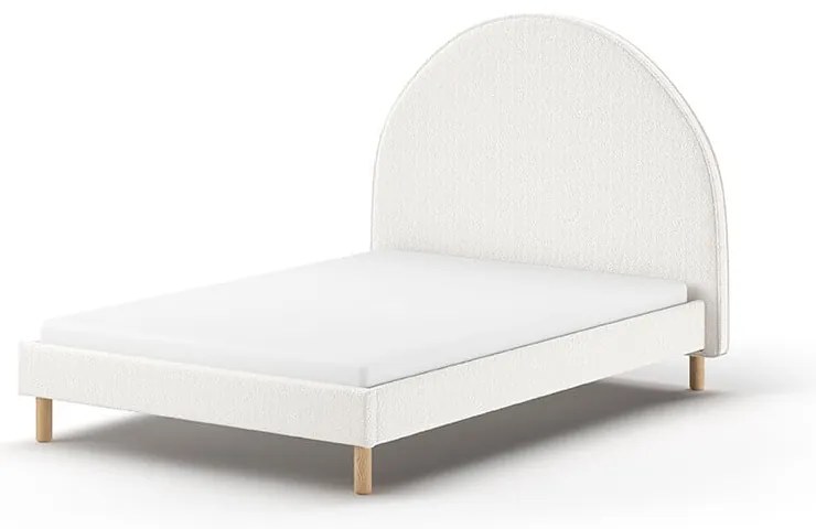 Biela čalúnená jednolôžková posteľ s roštom 140x200 cm MOON – Vipack