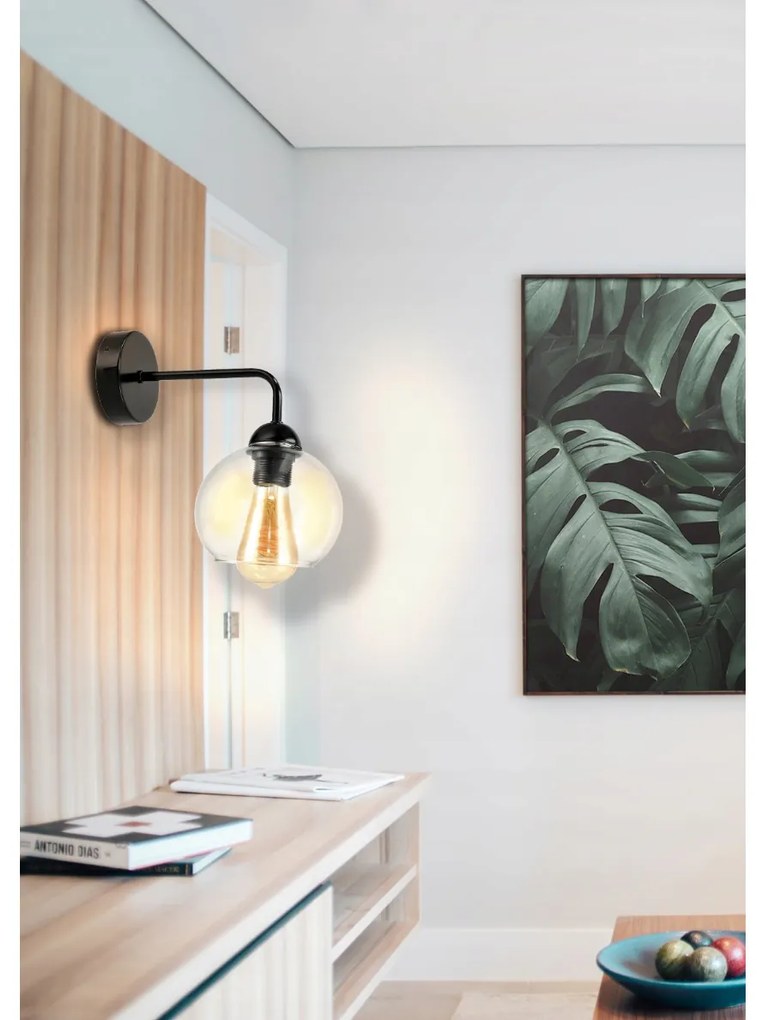 BERGE LOFT LED nástenné stropné svietidlo 1x E27 priehľadná sklenená guľa