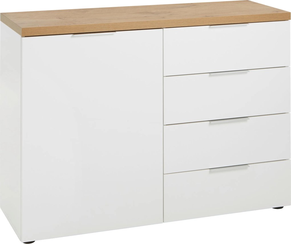 XXXLutz ŠIROKÁ KOMODA, biela, farba duba, 120/89/43 cm Xora - Komody - 001027000407