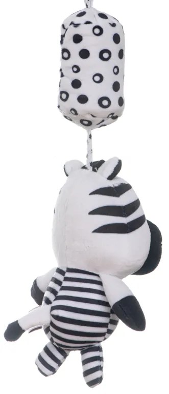 KIK Senzorický prívesok s hrkálkou kontrastný zebra