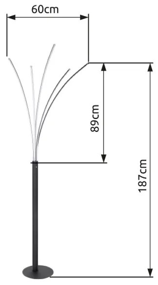 Globo 59229B - LED stmievateľná dotyková stojacia lampa BIZZY LED/36W/230V