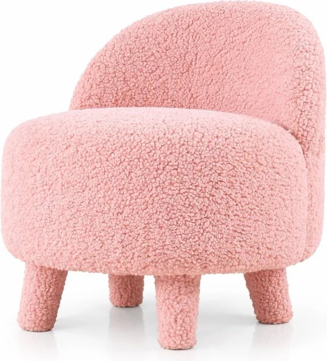 Svetloružové detské kresielko z textílie bouclé Moouv – Artie