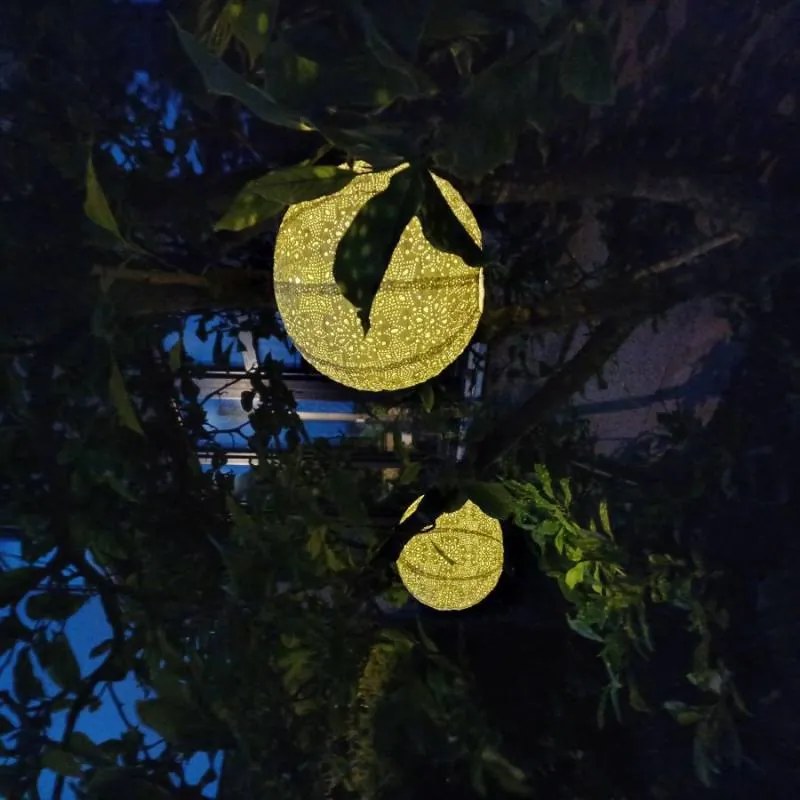 DECOLED Solární lampion, 30 cm, teple bílá, bílá