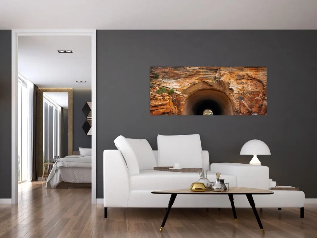 Obraz - tunel v skale (120x50 cm)