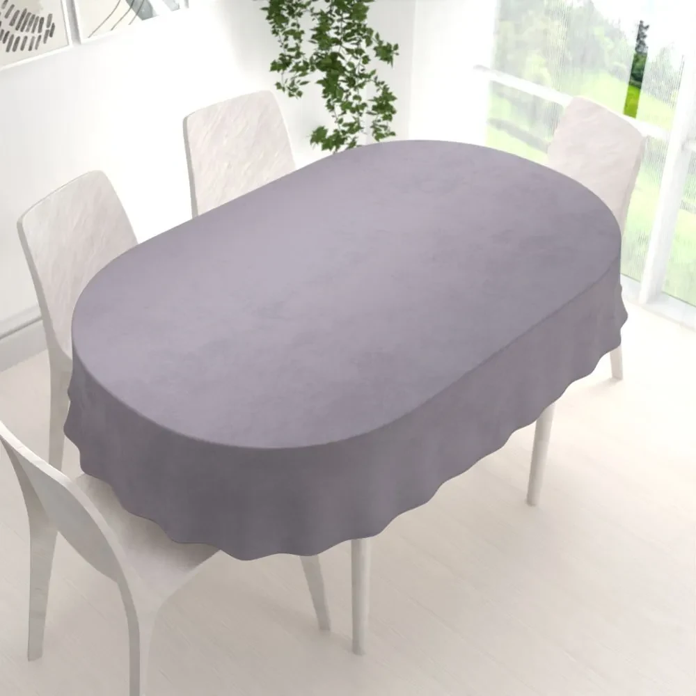 Biante Zamatový oválny obrus Velvet Prémium SVP-013 Sivý 140x180 cm