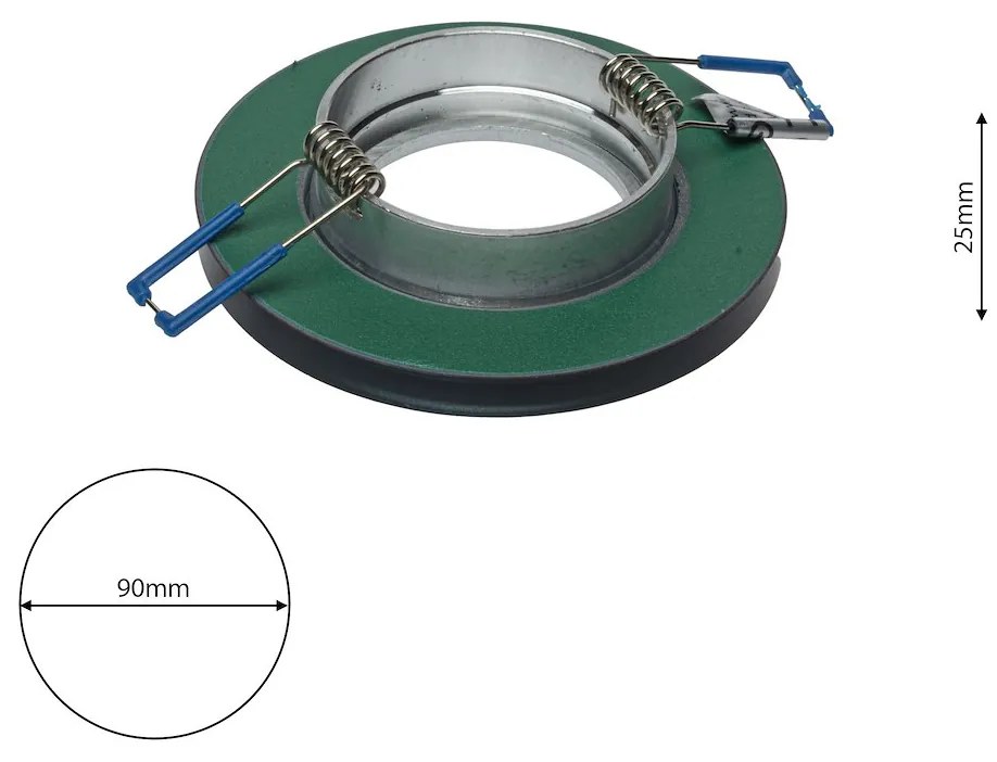 Ecolamp Podhľadové svietidlo Glass Round, 1x sklenené/čierne kovové tienidlo, b