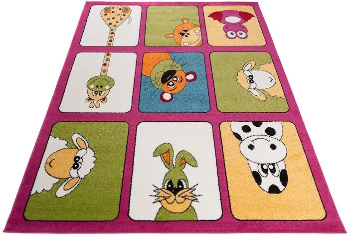 MAXMAX Detský koberec ANIMALS - ružový