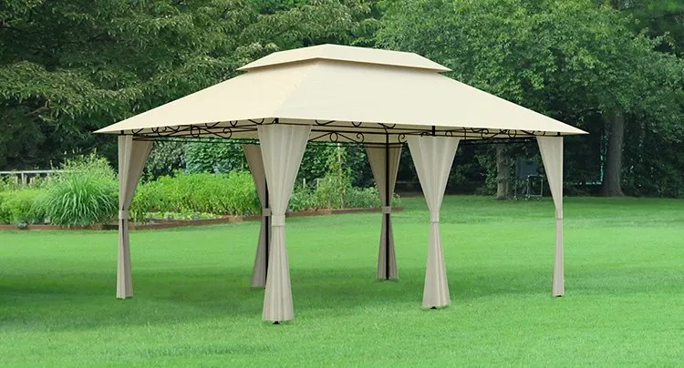 DomTextilu Béžový párty stan v elegantnom štýle vhodný na svadbu 3m x 4m 21270-136276