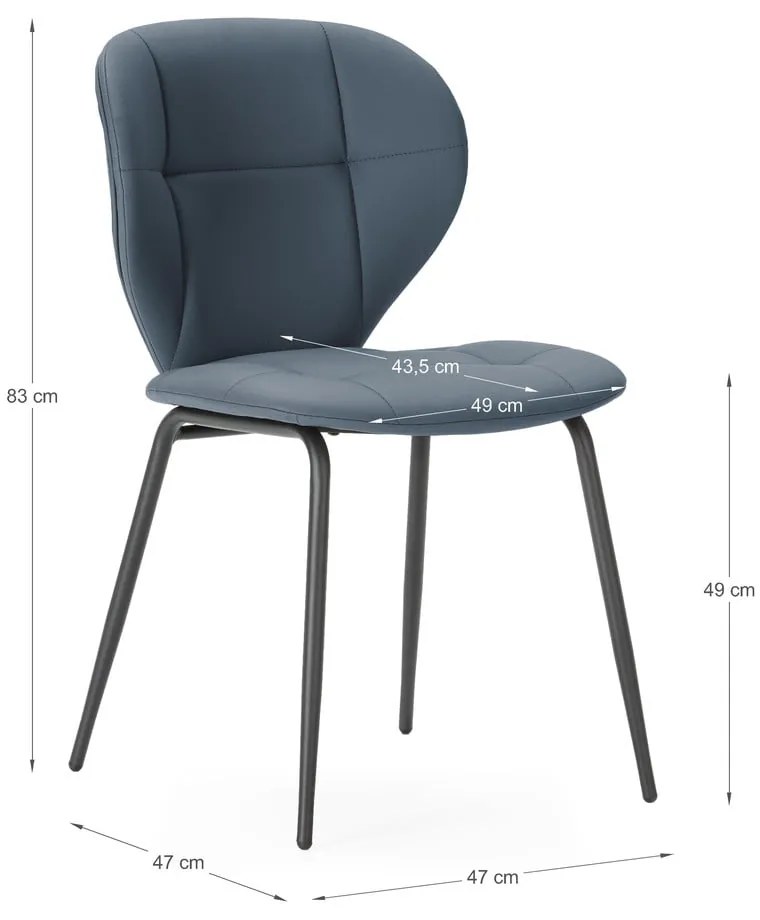 Tmavosivé jedálenské stoličky v súprave 2 ks Maura – Marckeric