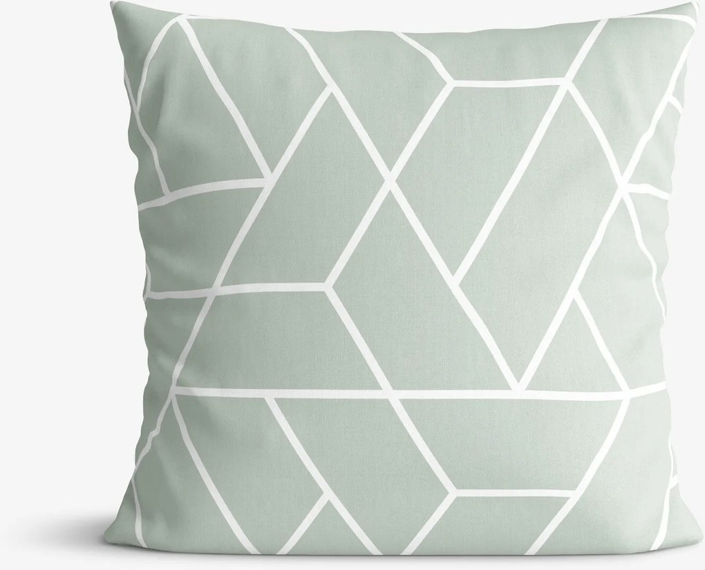 Goldea bavlnená obliečka na vankúš - mozaika na šalviovom 40 x 60 cm