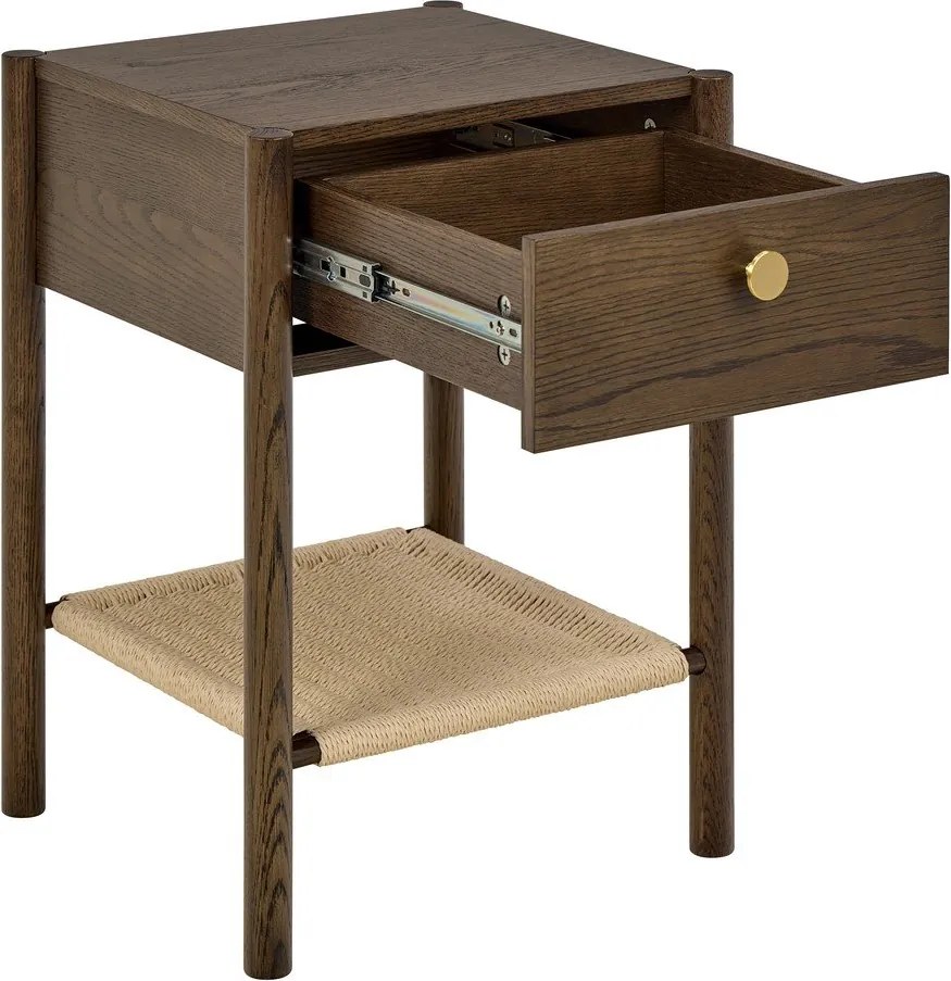 Nočný stolík v dekore duba v tmavoprírodnej farbe Monfort – Actona