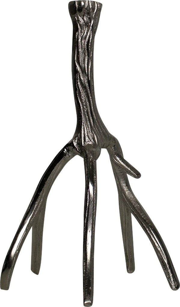 Strieborný lesklý svietnik stojaci paroh i - 18 * 19 * 33cm