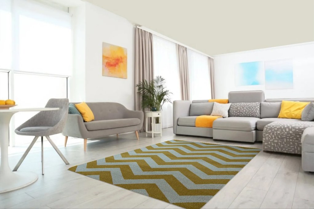 Berfin Dywany, Kusový koberec Aspect 1961 Yellow, 120x180, žltá, chodba / predsieň