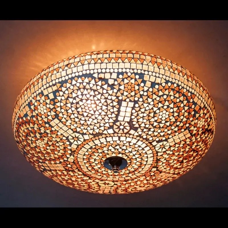 Mosaic ceiling lamp oriental Melon SUNDOWN Ø50 cm