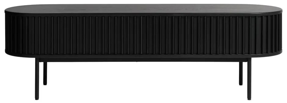 Čierny TV stolík v dekore duba 48x160 cm Siena – Unique Furniture